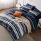 Bedsure Full Comforter Set 7 PC, Blue Striped, Reversible, All-Season