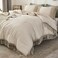 Andency Beige Comforter Set Queen, 3 Pieces Boho Tassel Bedding