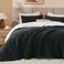 Bedelite Fluffy Sherpa Queen Comforter Set, Black