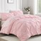 Andency Full Pinch Pleat Pink Comforter Set 3 Piece Bedding