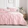 Andency Full Pinch Pleat Pink Comforter Set 3 Piece Bedding