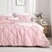 Andency Full Pinch Pleat Pink Comforter Set 3 Piece Bedding