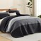 Litanika Queen Size Quilt, 3 Pcs Black and White Stripe Bedding Set