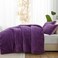 Bedelite Fleece Queen Comforter Set, Fluffy Bed Set, Purple