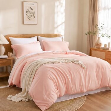 Weigelia Pink Queen Comforter Set with Sheets - 7 Pieces Bed in a Bag Queen