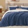 Bedelite Fluffy Sherpa Twin Comforter Set, Navy Blue