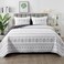 Andency Black White Quilts Queen Size, 3 Pcs Boho Striped Bedspread