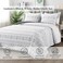 Andency Black White Quilts Queen Size, 3 Pcs Boho Striped Bedspread