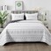 Andency Black White Quilts Queen Size, 3 Pcs Boho Striped Bedspread