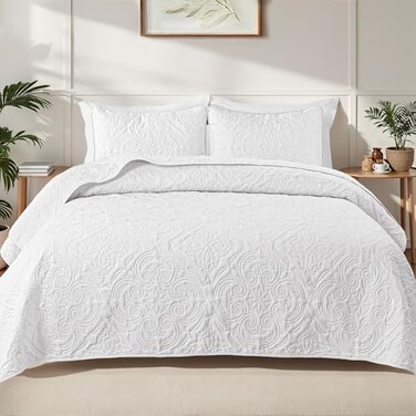 Exclusivo Mezcla 2 Piece Twin Size Quilt Bedding Set, White