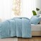 Bedelite Fleece Queen Comforter Set, Fluffy Bed Set, Light Blue