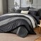 Andency Queen Comforter Set, Black White Grey, 7 Pieces