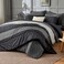 Andency Queen Comforter Set, Black White Grey, 7 Pieces