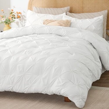 Bedelite Queen Comforter Set White, Lightweight &amp; Soft Comforter