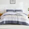 Litanika Queen Comforter Set - 3 Pieces Stripe Bedding Comforter Sets
