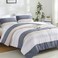 Litanika Queen Comforter Set - 3 Pieces Stripe Bedding Comforter Sets