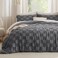 Bedsure Dark Grey Comforters Queen Set, Boho Soft Plaid Bedding Set 3 Pcs