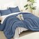 Litanika Ocean Blue Queen Comforter Set, 3 Pieces Lightweight Solid Bed Set
