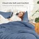 Litanika Ocean Blue Queen Comforter Set, 3 Pieces Lightweight Solid Bed Set