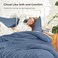 Litanika Ocean Blue Queen Comforter Set, 3 Pieces Lightweight Solid Bed Set