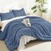 Litanika Ocean Blue Queen Comforter Set, 3 Pieces Lightweight Solid Bed Set