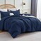 CozyLux Queen Comforter Set, 3 Pieces Down Alternative Bedding, Navy Blue
