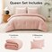 CozyLux Queen Comforter Set, 3 Pieces Down Alternative Bedding, Blush Pink