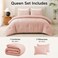 CozyLux Queen Comforter Set, 3 Pieces Down Alternative Bedding, Blush Pink