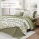 Bloomhaven Queen Comforter SET-7 Pieces Sage Floral Bed in a Bag Queen