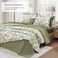 Bloomhaven Queen Comforter SET-7 Pieces Sage Floral Bed in a Bag Queen