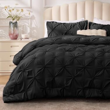 Bedelite Queen Comforter Set Black, Lightweight &amp; Soft Comforter