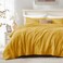 Bedelite Fluffy Queen Comforter Set, Yellow Fleece Bed Set 3 Pieces