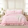 Andency Pink Ruffle California King Comforter Set, 3 Pieces