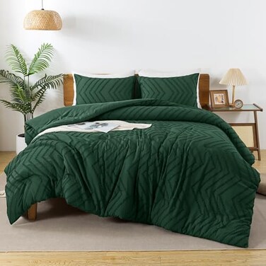 Andency Dark Emerald Green Alaskan King Comforter Set 128X120 Extra Large
