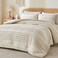 Bedelite Boho Comforter Set Queen - Tufted Boho Bedding Set, Beige