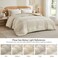 Bedelite Boho Comforter Set Queen - Tufted Boho Bedding Set, Beige
