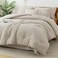 Litanika Full Comforter Set with Sheets Oatmeal, 7 Pieces Boho Bed in a Bag