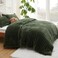 Bedsure Cal King Fluffy Comforter Set, Cozy Fleece Olive Green Bedding