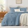 Andency Greyish Blue California King Comforter Set, 3 Pieces Boho Bed Set