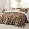 Bedsure Floral Comforter Set Cute Bedding Set King Reversible Dark Brown