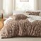 Bedsure Floral Comforter Set Cute Bedding Set King Reversible Dark Brown