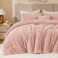 Bedelite Fleece King Comforter Set, Fluffy Bed Set, Dusty Pink
