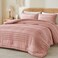 Bedelite Boho Comforter Set Queen - Tufted Boho Bedding Set, Dusty Pink