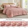 Bedelite Boho Comforter Set Queen - Tufted Boho Bedding Set, Dusty Pink
