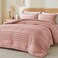 Bedelite Boho Comforter Set Queen - Tufted Boho Bedding Set, Dusty Pink