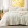 Bedsure Queen Comforter Set Prewashed Soft Bedding Set 3PCS Ivory 90"x90