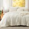 Bedsure Queen Comforter Set Prewashed Soft Bedding Set 3PCS Ivory 90"x90
