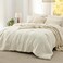 Bedsure Queen Comforter Set Prewashed Soft Bedding Set 3PCS Ivory 90"x90