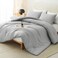 CozyLux King Comforter Set, 3 Pieces Down Alternative Bedding, Light Grey