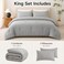 CozyLux King Comforter Set, 3 Pieces Down Alternative Bedding, Light Grey